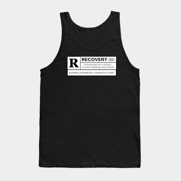 R for Recovery Tank Top by David Hurd Designs